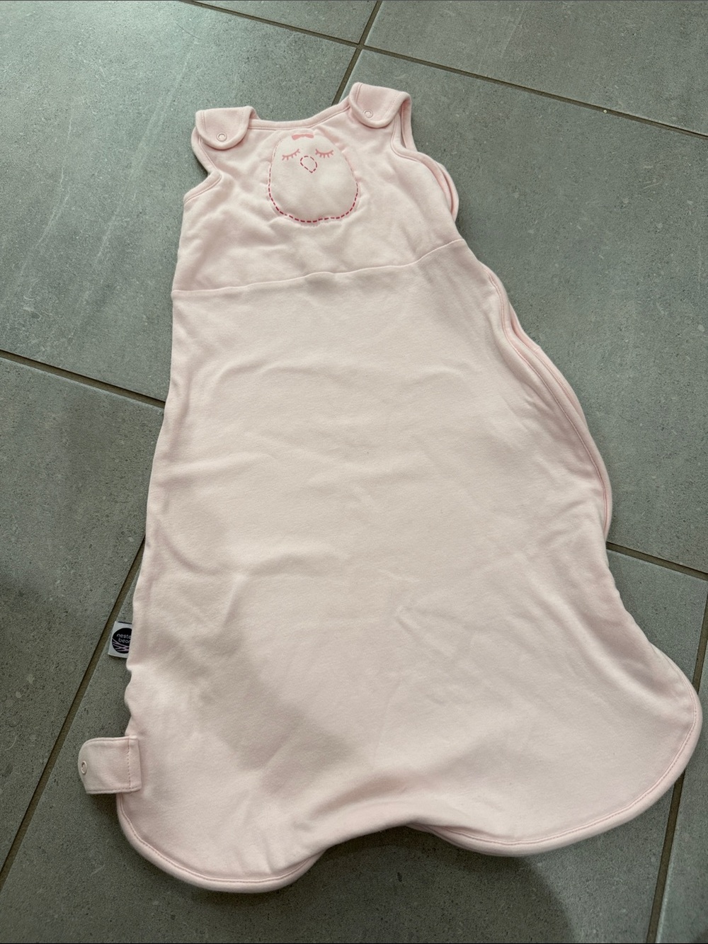 Nested Bean Light Pink Sleep Sack with Owl Embroidery